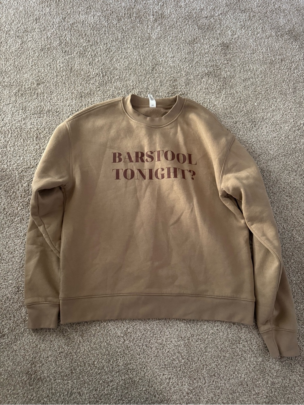Barstool Tonight? Men's Tan Crewneck Sweatshirt
